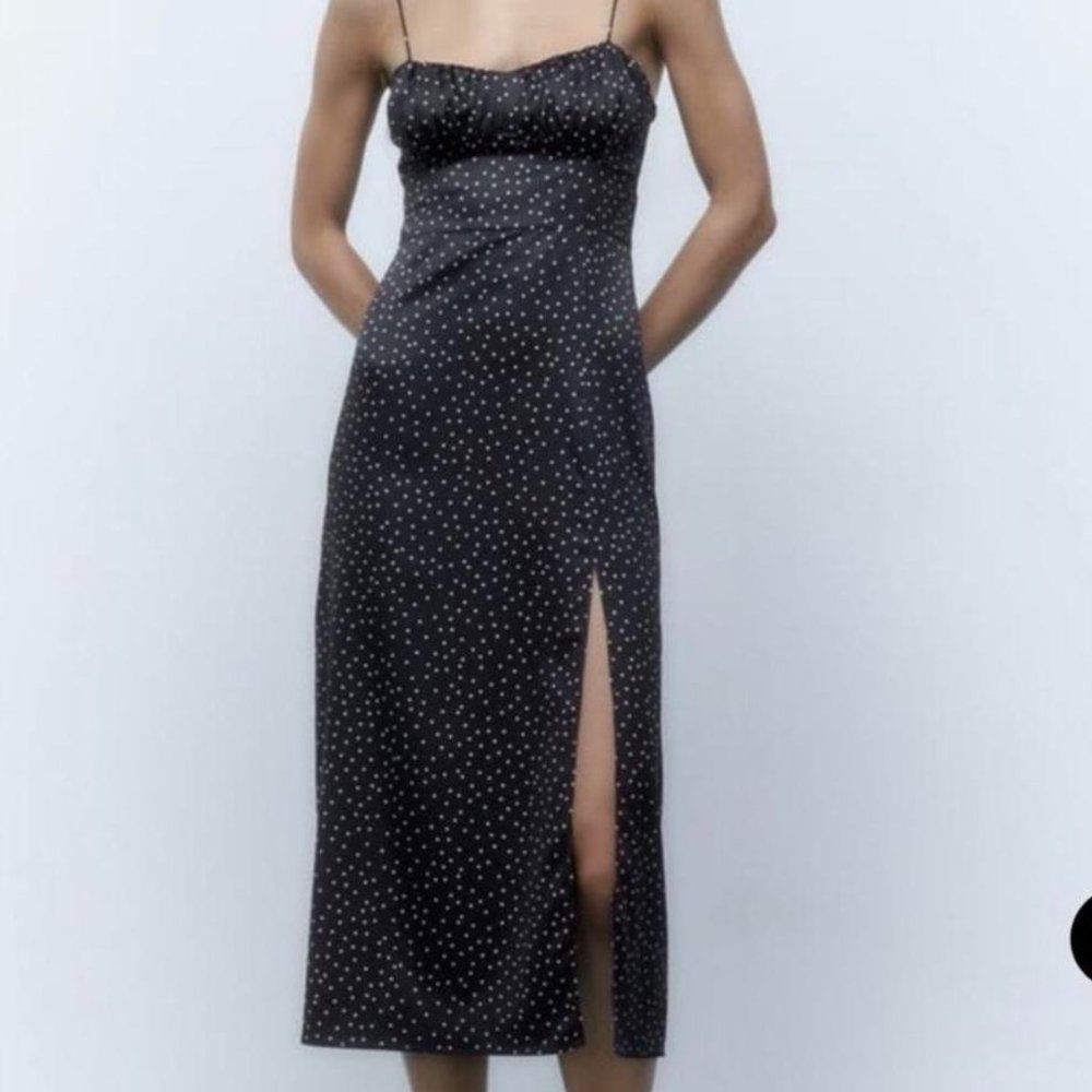 Zara Black Polka Dot Dress